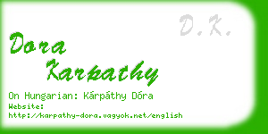 dora karpathy business card
